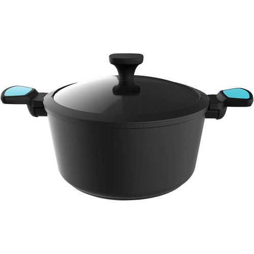 KYAOAYO-Pot Polka Platinum 28 Pot Thunder. Diamètre 28 Cm, Aluminium Forgé, Revêtement Antiadhésif Teflon Platinum Plus, Compatible Avec Le Lave-Vaisselle Et Toutes Les Cuisinières, Sans Pfoa.