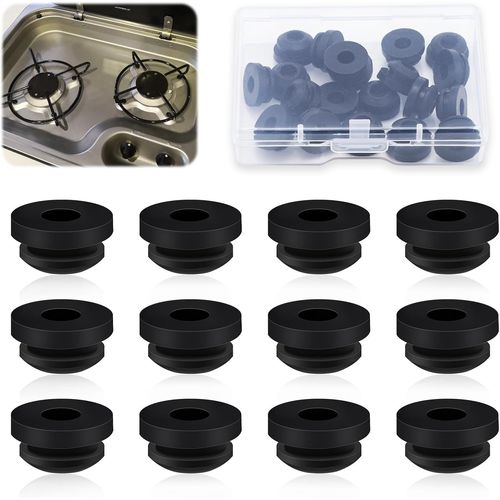 KYAOAYO-Lot De 20 Pieds En Caoutchouc Rouillé Pour Cuisinière À Gaz, Camping-Car, Avec Boîte, Bouchons En Caoutchouc, Compatible Avec Les Tiges De 5 Mm De Dometic, Smev, Thetford