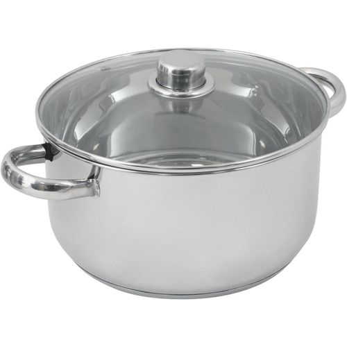 Kyaoayo-502388 Marmite En Inox 10 L Couvercle Verre Diamètre 28 Cm, Argenté