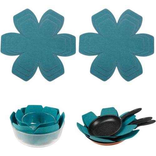 Kyaoayo-6 Pièces Protege Poele Feutrine Protection Casserole Casseroles Protection Poele Protections De Poêle Résistant À La Chaleur Et Antidérapant Protection Poele Et Casserole,3 Tailles(25/20/15cm