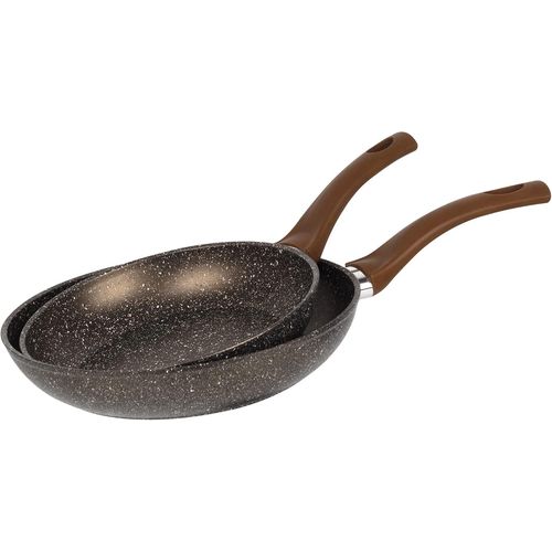 Kyaoayo-Root-Lot De 2 Poêles À Frire De 20 Et 24 Cm, Aluminium Forgé, Anti-Adhésif, Convient À Tous Les Types De Cuisinières Y Compris L'induction, Poignée Ergonomique, Sans Pfoa Poêle À Frire Durabl