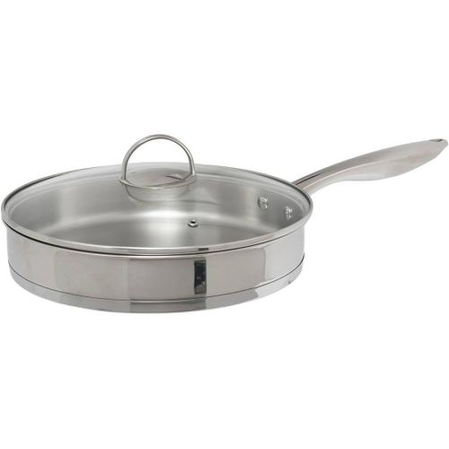 Kyaoayo-Five - Sauteuse En Inox Haute Qualité Avec Couvercle En Verre D 28 Cm Tous Feux Y Compris Induction
