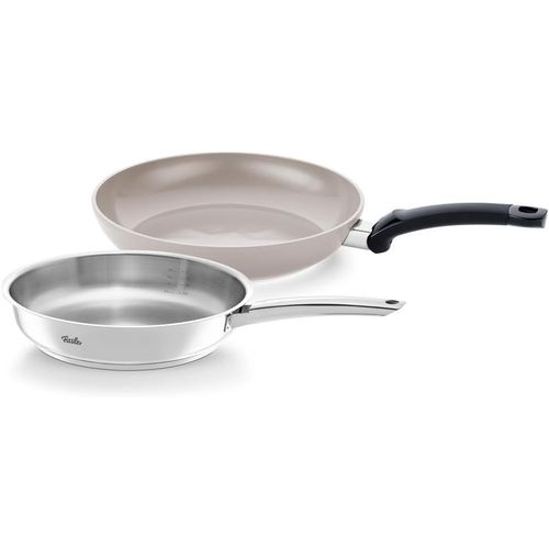 Kyaoayo-Jeu De Poêles, 2 Pièces, Poêle Ceratal Classic À Revêtement En Céramique (28 Cm) + Poêle Collection Pure En Inox Non Revêtu (24 Cm), Fabrication En Allemagne, Compatible Induction
