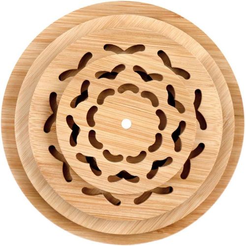 Kyaoayo-Lot De 4 Dessous De Verre En Bambou Naturel - Pour Cuisine, Plan De Travail, Table De Salle À Manger - Résistants À La Chaleur - Pour Casseroles, Assiettes, Bols, Plats - Couleur Naturelle