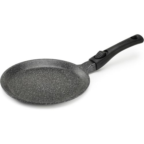 Kyaoayo-Poêle À Crêpes En Fonte D'aluminium Premium - Revêtement Anti-Adhésif Façon Pierre - Manche Amovible - Compatible Tous Feux Dont Induction, Four Et Lave-Vaisselle - Diamètre 24 Cm