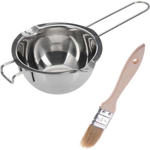 Kyaoayo-1 Bol À Fondre Pour Bain-Marie Ø 11 Cm + 1 Pinceau À Gâteau 18,5 Cm Acier Inoxydable/Bois Woody Argenté/Marron Clair 314922e6
