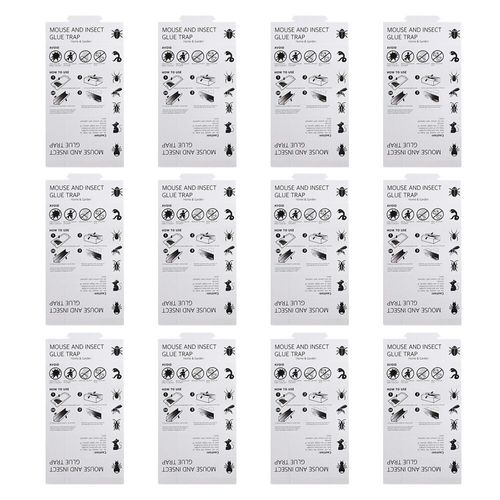 Planches collantes pour rats pour usage domestique,autocollants pour rats de bain,autocollants pour cafards,rats collants,pièges à rongeurs à colle pour insectes,ensemble de 12 pièces - Type WHITE