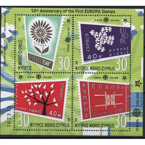 Chypre Timbre Europa 1956-2006