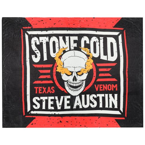 Couverture Authentique Noire « Stone Cold » De La Wwe, Steve Austin, 50" X 60
