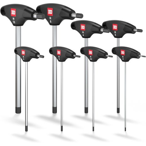 Jeu de Clés Allen à poignée en T 8pcs,2¿10mm,avec HybridTouch-Made in Germany