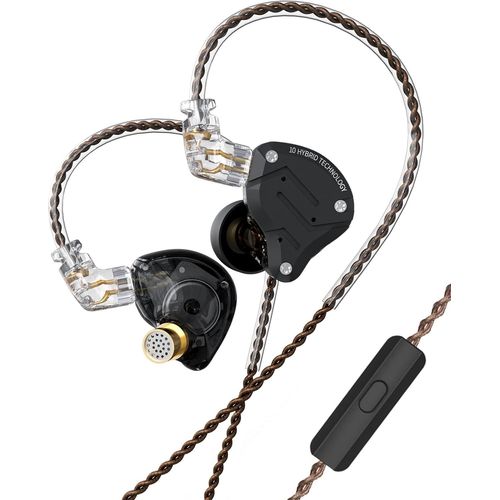 Écouteurs Intra-Auriculaires Kz Zs10 Pro, 4Ba 1Dd, Écouteurs Hifi Pour Scène, Pour Chanteur, Guitariste, Batteur (Noir Mat, Avec Micro)[CAS6211870]