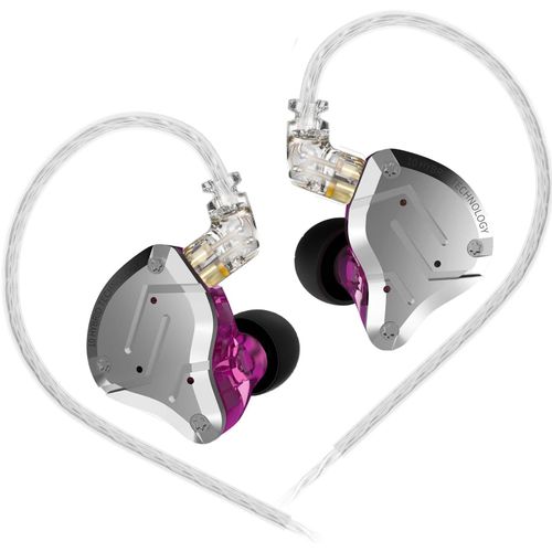 Écouteurs Intra-Auriculaires Kz Zs10 Pro Avec 5 Conducteurs 4Ba 1Dd Avec Câble 0,75 Mm Détachable À 2 Broches, Pour Musicien, Chanteur Et Batteur (Violet, Sans Micro)[CAS6211873]
