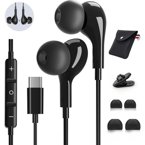 Écouteurs Usb C Pour Samsung Galaxy S23 S22 Ultra S25 S24 S21 A56 A16 A55 5G A16 Hifi Stéréo Magnétique Ecouteurs Filaire Usb C Avec Micr Pour Iphone 15 16 Pro Max Huawei P60 Pixel[CAS6210163]