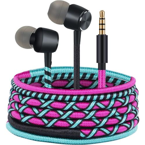 Ecouteurs Coloré Filaire Stéréo Hifi Écouteurs Avec Microphone Et Contrôle Du Volume Écouteur Intra-Auriculaires Avec Son Surround Jack 3,5 Mm Casque Filaire Sport[CAS6213148]