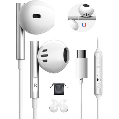 Ecouteur Usb C Pour Iphone 15 16 Pro Max Hifi Stéréo Ecouteurs Type C Intra Écouteurs Filaire Usb C Et Micro Pour Samsung Galaxy S25 S24 S23 Ultra A55 A54 S22 A35 A56 5G Xiaomi 14 [CAS6211740]