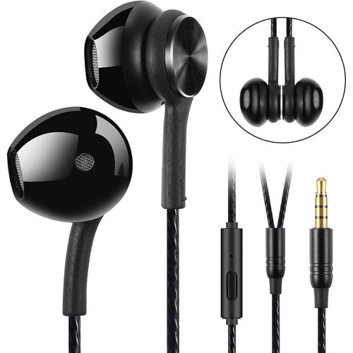 Ecouteurs Filaires,Écouteur Intra-Auriculaires,Écouteurs De Sport Magnétiques,Isolation Acoustique,Ergonomique Puissante Stéréo Oreillette Filaire Avec Microphone,Port Jack 3,5 Mm [CAS6210868]