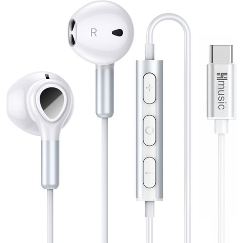 Ecouteurs Usb C, Écouteurs Usb Type C Magnétique, Ecouteurs Filaires Intra-Auriculaires Avec Micro Et Contrôle Du Volume Pour Samsung Galaxy/Google Pixel/Xiaomi/Huawei(Blanc)[CAS6214666]