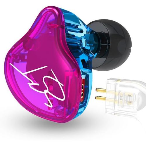 Écouteurs Intra-Auriculaires Kz Zst - Couleur Équilibrée - Double Pilote Hybride - Hifi - Basse - Violet - Sans Micro\U2026[CAS6213454]
