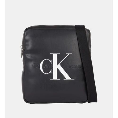 Calvin Klein - Sacoche enduite monogramme  - Noir