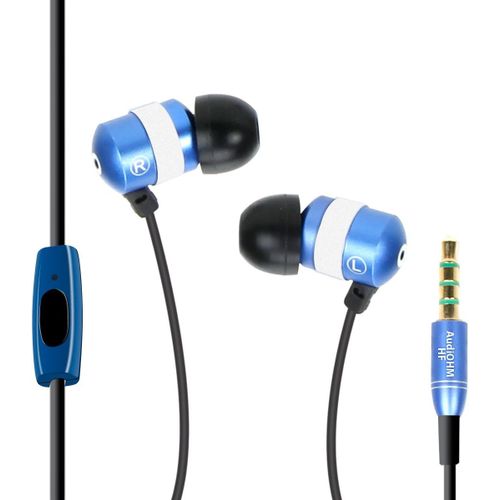 Ecouteurs Intra-Auriculaires Anti-Bruit Ergonomiques Oreillettes Filaires Interchangeables - Compatible Avec Smartphones, Tablettes, Mp3/Mp4 - Bleu[CAS6215421]