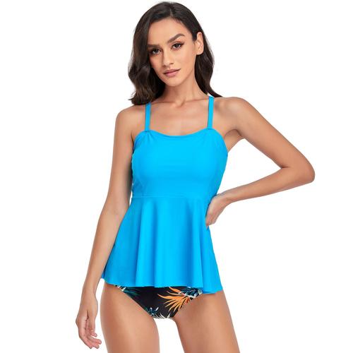 Jupe Femme Maillot De Bain Feuille De Lotus Grande Plage Maillot De Bain Bleu Xxl