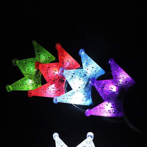 5 Pièces Glow In The Dark Crown Headbands (Couleurs Aléatoires) Glow In The Dark Crown Led Flashing Headbands Pour Les Fêtes D'anniversaire De Filles Garçons