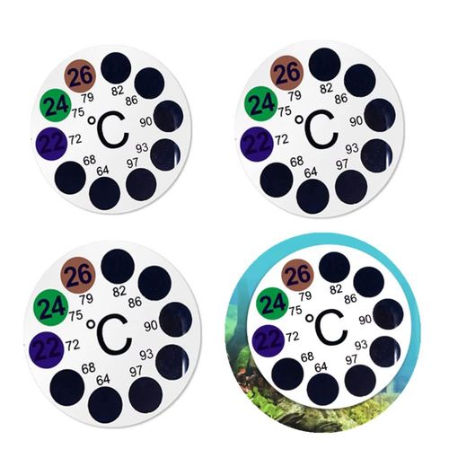 4 Pièces Thermomètre D'aquarium Rond Thermomètre Autocollant Thermomètre Autocollant De Température Numérique Thermomètre D'aquarium Pour Aquariums Et Aquariums
