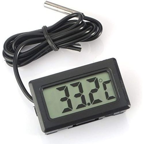 Indicateur De Température Du Thermomètre Lcd Numérique - Noir, 4,8 Cm X 2,8 Cm X 1,5 Cm, Avec Sonde Externe Étanche, Pour Aquarium Réfrigérateur, Détecteur De Température De L'eau Pour Aquarium Réfrig