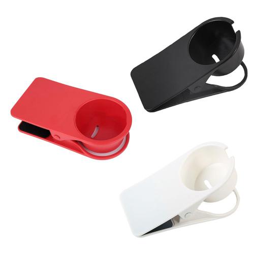 Lot De 3 Supports De Tasse De Bouteille Côté Bureau Le Clip De Soucoupe De Stockage De Pince De Verre De Bricolage Clip De Support De Tasse À Café D' (Rouge, Noir, Blanc)