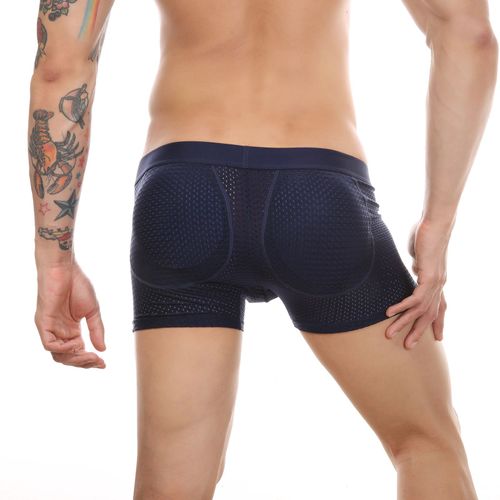 1pc Sexy Hommes Sous-Vêtements Rembourrés Maille Boxer Fesses Lifter Agrandir Bout À Bout Push Up Pad Caleçon Pénis Poche Culotte
