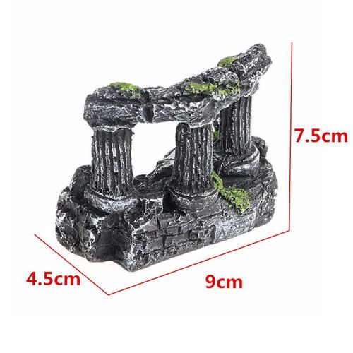 Aquarium Fish Tank Carré Rome Pierre Piliers Résine Manuel Pierre Décoration Rétro Aménagement Paysager Pour Aquarium Fish Tank 1 pcs