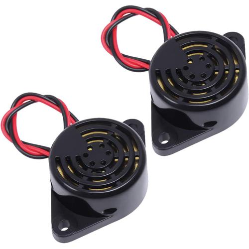 Deux buzzers piézoélectriques, alarme 12V électronique 100dB alarme piézoélectrique alarme sonore continue est applicable à l'alarme de voiture de véhicule de voiturette de golf de moto