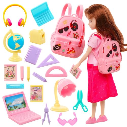 120 Pièces De Maison De Poupée Et Accessoires D'apprentissage Lele Barbie Mini Ordinateur Portable Jouets Pour Enfants