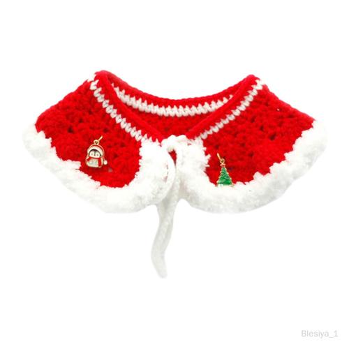 Crochet Bib Collier Écharpe Pour Chiot Petits Et Chiens Moyens Rouge M