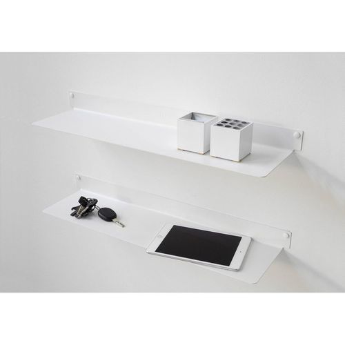 Teebooks Tablettes Murales - Lot De 2 Tablettes - Acier - Blanc.[G934]