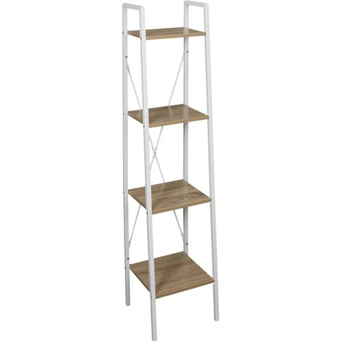 Home Deco Factory Hd7175 Etagère Meuble Rangement Industriel, Métal, Bois-Blanc, 34x27x70 Cm.[G855]