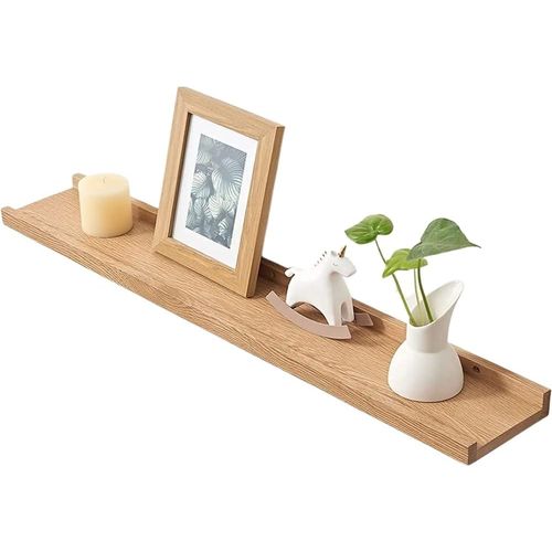 Étagère Flottante En Bois,70cm Chêne Étagère Murale En Bois Massif Étagère Flottante Étagère À Épices Étagère À Suspendre Idéale Pour Le Salon Chambre Salle De Bain 70cmx15cm.[G847]