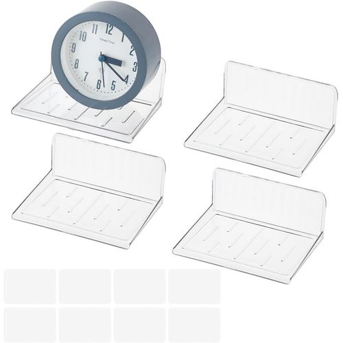 4 Paquet Petes Étagères Flottantes, Étagère Murale En Acrylique Étagères Suspendues Adhésives Étagère Murale Invisible Rebords D'affichage Pour Chambre À Coucher, Caméra.[G531]
