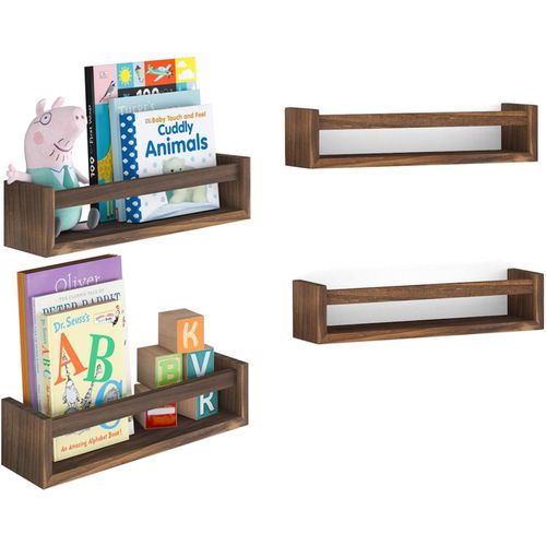 4 Étagères À Livres Pour Chambre D'enfant, Étagères Flottantes De 16,5 Pouces Pour Mur, Bibliothèque Murale Polyvalente Pour Chambre D'enfant, Étagères Flottantes En Bois Massif Pour Livres.[G553]