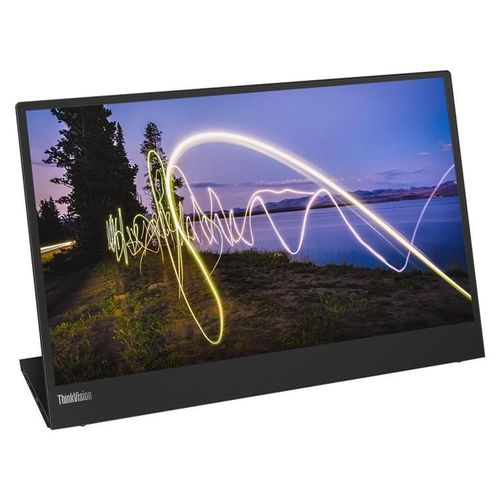 Lenovo ThinkVision M15 - Écran LED - 15.6" - portable - 1920 x 1080 Full HD (1080p) @ 60 Hz - IPS - 250 cd/m² - 1000:1 - 6 ms - 2xUSB-C - noir corbeau