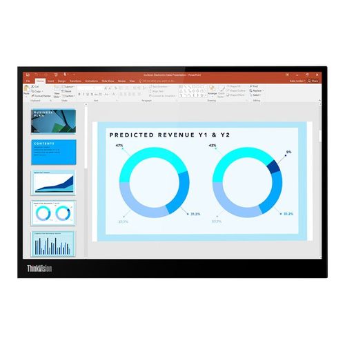 Lenovo ThinkVision M14d - Écran LED - 14" - portable - 2240 x 1400 2.2K @ 60 Hz - IPS - 300 cd/m² - 1500:1 - 6 ms - 2xUSB-C - noir corbeau