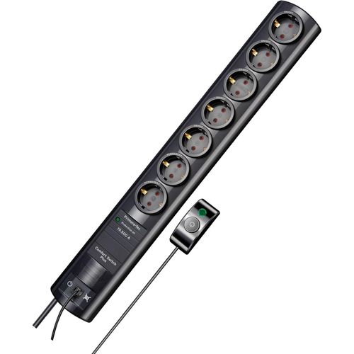 1153300467 Primera-Tec Comfort Switch Plus Prolongateur multiprise, Noir, 2m.[G873]