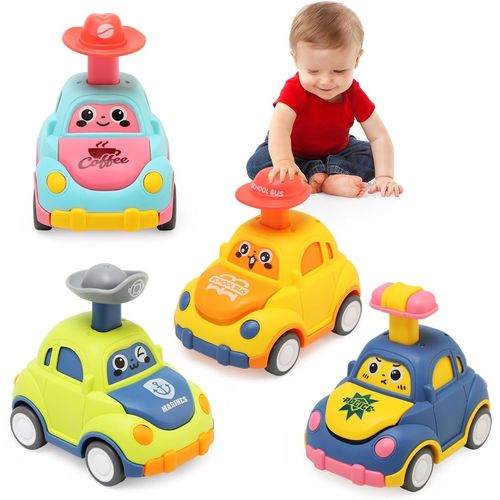 Jouet de Voiture, Petite Voiture, 4 Pièces Mini Jouet Voiture Enfant, Friction Véhicules, Jeux Éducatifs pour 1 2 3 4 5 Ans Enfants Garçons Filles.[G133]