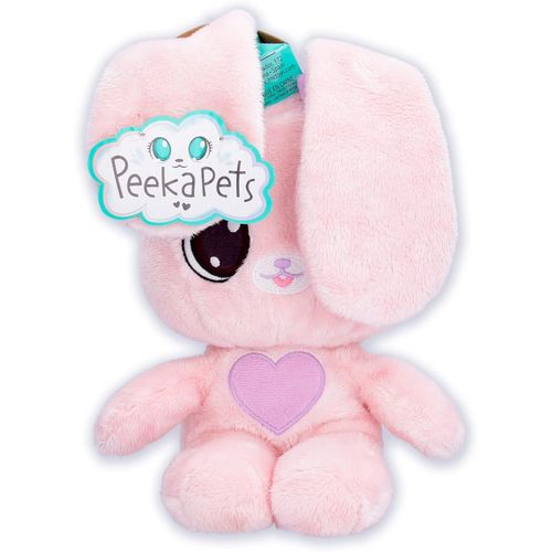Lapin Rose, Peluche Coucou Caché qui Remue ses Oreilles lorsque vous Appuyez sur son Ventre, Cadeau Doudou pour Bébés et Enfants 0-4 Ans.[G390]