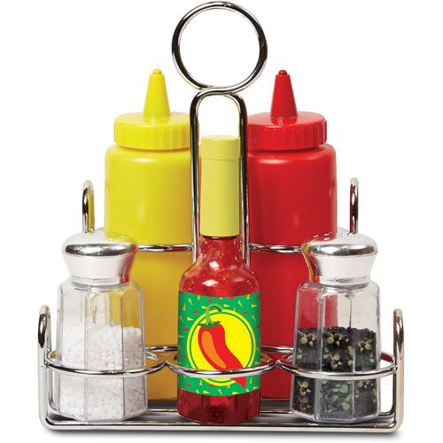 Ensemble de Condiments pour enfants, Accesoires cuisine, Jeux de rôle restaurant, Jeu d'imitation, Aliments jouets pour enfants, Cadeau pour garçons et filles de 3 4 5 6 7 ans.[G399]
