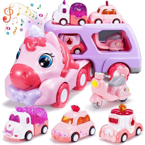 Jouet Enfant 2 3 4 5 6 Ans Fille, Camion Jouet Enfant Cadeau Fille 2-6 Ans Petite Voiture Enfant 2-6 Ans Jouet Fille 2-6 Ans Cadeau Anniversaire Fille Licorne Jeu Fille Cadeau Enfant 2-6 Ans.[G611]