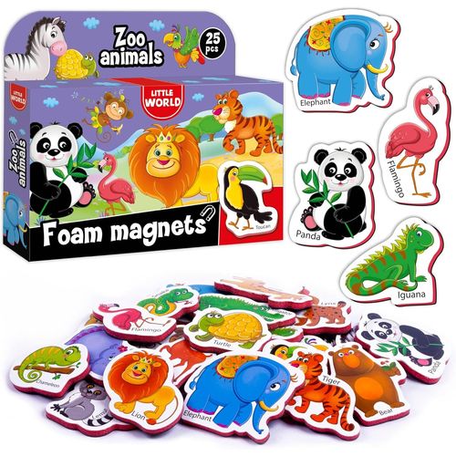 25 Magnet frigo Enfant - Aimant Enfant educatif - Magnet frigo Bebe - Magnets aimantés Enfants - Magnet Enfant - Animaux magnetique.[G727]