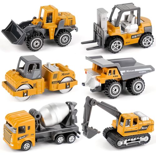 Voiture Jouet en Métal,Coffret 6 Véhicules de Construction Camion Cadeau pour Enfant de Petites Voitures Miniatures.[G907]