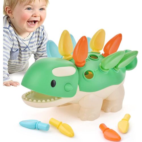 Sensoriel Jouet Dinosaure Montessori 1 an, Eveil Motricité Fine Jeu Éducatif pour Bébé 12 18 Mois, Pâques Cadeau Enfant 2 Ans Fille et Garçon.[G903]