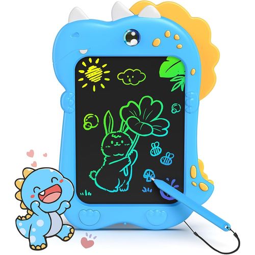 Tablette D¿écriture LCD, 8,5 Pouces Tablette Dessin Enfant Ardoise Magique, Dinosaure Jouet Tableau Magique, Jeux Educatif Cadeau Anniversaire Noël pour 2 3 4 5 6Ans Garçons Filles, Bleu.[G965]